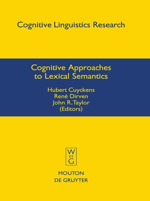 cover image of Cognitive Approaches to Lexical Semantics